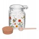 Pote 290ml Quadrado com Tampa e Colher Encanto Vidro 